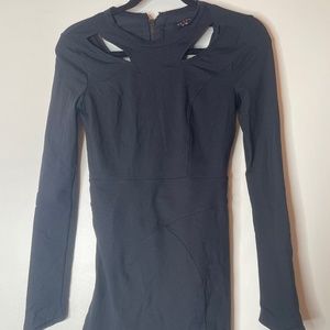 Black long sleeve mini dress